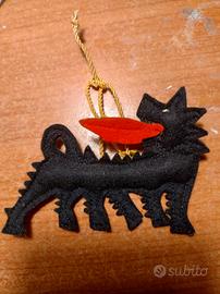 Cane Agip in panno lenci anni 70 