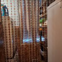 tenda a perline bianca e marrone  1 metro larghezz