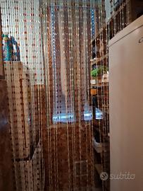 tenda a perline bianca e marrone  1 metro larghezz