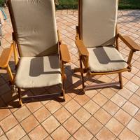 coppia sdraio in legno vintage