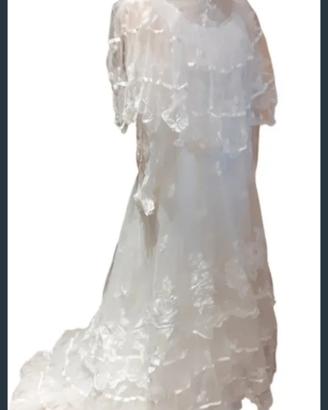 abito da sposa in pizzo tg 44 bianco 
