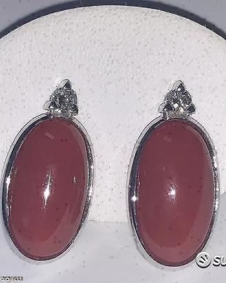 ORECCHINI ORO 18kt. DIAMANTI E CORALLI MORI