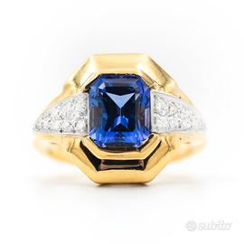 Anello in Oro Giallo con Tanzanite ct 2,77