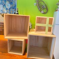 Cassette legno cubo quadrate