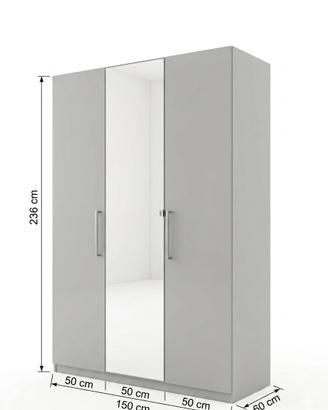Armadio 3 ante, 236x150x60