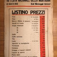 Listino prezzi