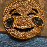 Anello smile hip-hop ice out oro argento iced out