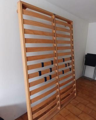 Letto a doghe legno pregiato struttura letto futon