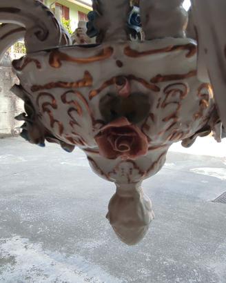 Lampadario ceramica Capodimonte