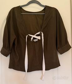 Camicia a manica corta con laccio