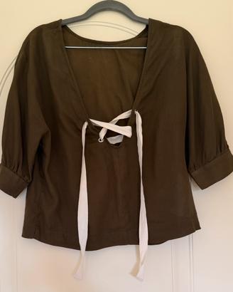 Camicia a manica corta con laccio