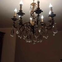 Coppia di Lampadario classico in cristallo a 8 luc