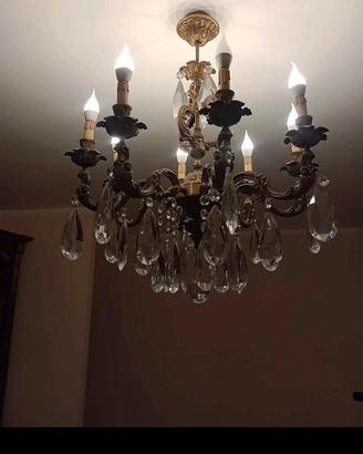 Coppia di Lampadario classico in cristallo a 8 luc