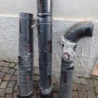 3 TUBI + CURVA  SMALTATO ALA PER STUFE IN BLOCCO
