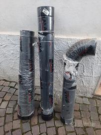 3 TUBI + CURVA  SMALTATO ALA PER STUFE IN BLOCCO