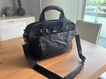 Borsa pelle nera Alberto Guardiani