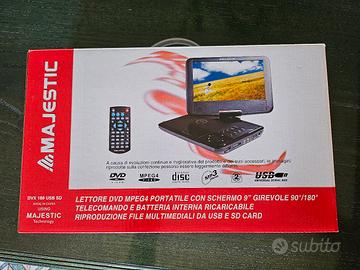 Lettore DVD Portatile 9" MAJESTIC - NUOVO