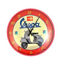 Orologio da parete Vespa 125. Metallo rosso.