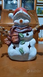 addobbi natale portacandele pupazzo di neve