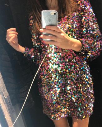Vestito con paillettes colorate Zara