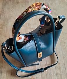 Borsa donna ecopelle blu