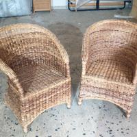 Coppia di sedie in rattan