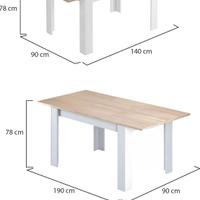 Tavolo da pranzo rettangolare con prolunga