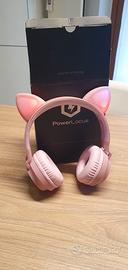 Cuffie bluetooth luminose rosa con microfono