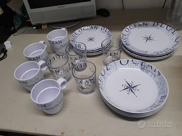 Set di stoviglie Brunner Blue Ocean in melamina