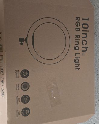 Anello luminoso LED RGB 10” 26cm c/cavalletto