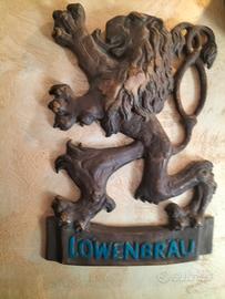 Insegna Tabella vintage originale Birra Lowenbrau 