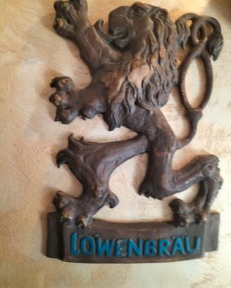 Insegna Tabella vintage originale Birra Lowenbrau 