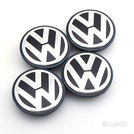 4 Tappi Coprimozzi Logo VW - 65 66 56 55mm