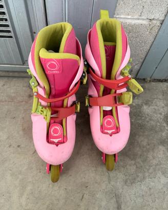 Roller Oxelo Decathlon regolabili 32–34 rosa