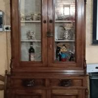 Prestigiosa Credenza Due Corpi Stile Luigi Filippo