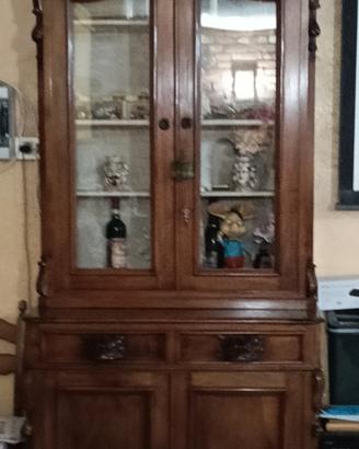 Prestigiosa Credenza Due Corpi Stile Luigi Filippo