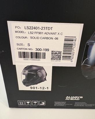 Casco ls2 advant x solid carbon taglia S 