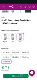 Specchio ovale mai usato