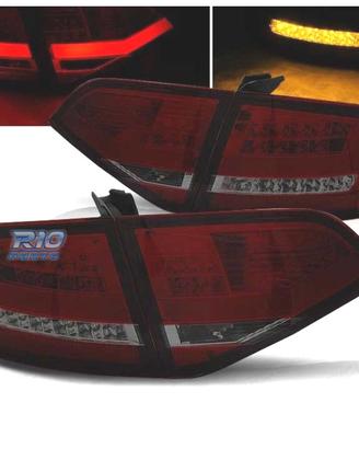FANALI AUDI A4 B8 07-11 LIGHT BAR ROSSO AFFUMICATO