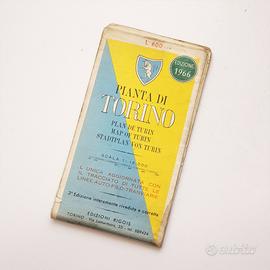 Stradario cartina pianta mappa vintage Torino 1966