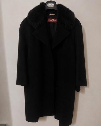 CAPPOTTO MAX MARA DA DONNA NERO CON PELO pelliccia