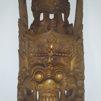 Maschera Asiatica antica in Legno anni 1930 ca