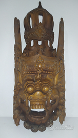 Maschera Asiatica antica in Legno anni 1930 ca