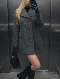 Cappotto doppiopetto grigio antracite