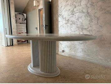 Tavolo in marmo artistico intarsiato con scagliola