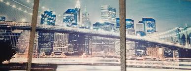 Canvas su tela trittico PONTE BROOKLIN 40 cm x 40