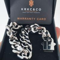 Bracciale in acciaio con rivestimento in oro bianc