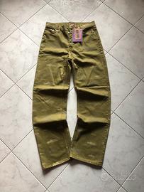 Jeans Corteiz originali streetwear verde denim