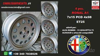 Cerchi ronal a1 style 7x 15 4x98 et25 alfa romeo