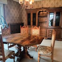 sala da pranzo tavolo sedie vetrina